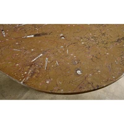 French Midcentury Carved Stone Dining Table