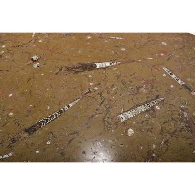 French Midcentury Carved Stone Dining Table