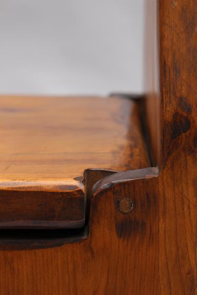 French Midcentury Cherry Chair with Compartment Under Seat