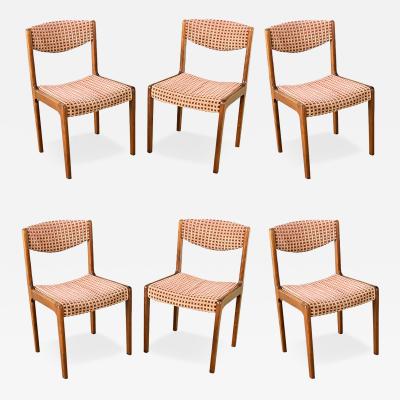 French Midcentury Dining Chairs Set of 6