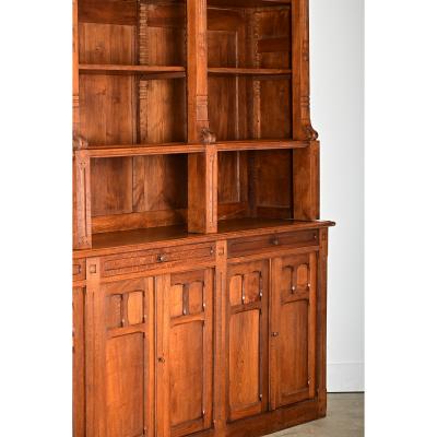 French Midcentury Oak Bibliotheque