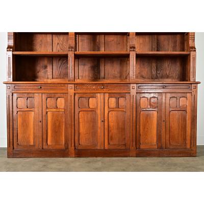 French Midcentury Oak Bibliotheque