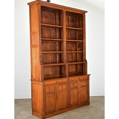 French Midcentury Oak Bookcase