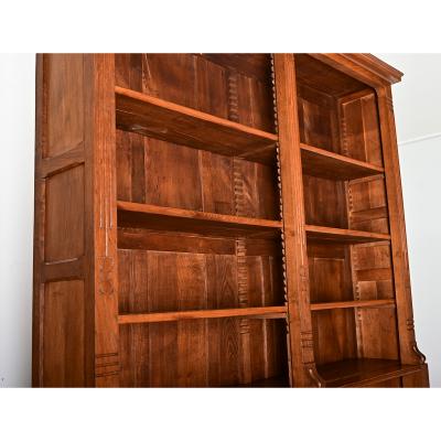 French Midcentury Oak Bookcase