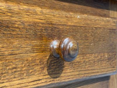 French Modern Brutalist Nightstands Oak France 1960s