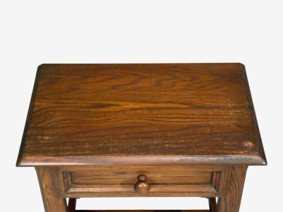 French Modern Brutalist Nightstands Oak France 1960s