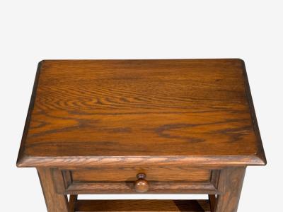 French Modern Brutalist Nightstands Oak France 1960s