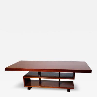 French Modern Mahogany Greek Key Coffee Table Andre Sornay