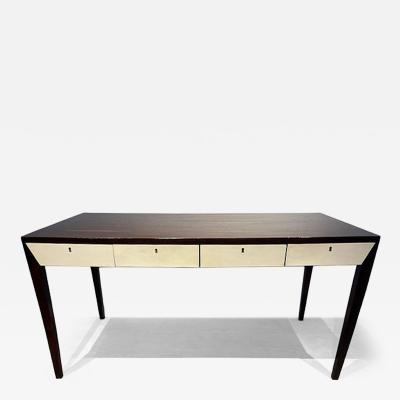 French Modern Mahogany Parchment Bureau Plat 1950s