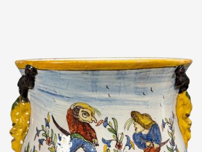 French Modern Majolica Jardinieres Ceramic France 1870s