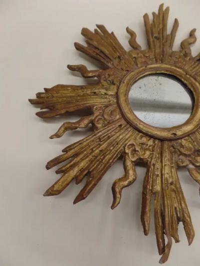 French Modern Neoclassical Gilt Lead Sunburst Mirror Attributed to Maison Jansen