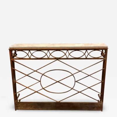 French Modern Neoclassical Wrought Iron and Limestone Console circa 1860 1880