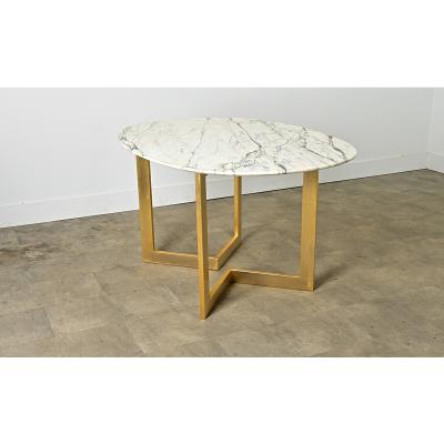 French Modern Oval Marble Dining Table