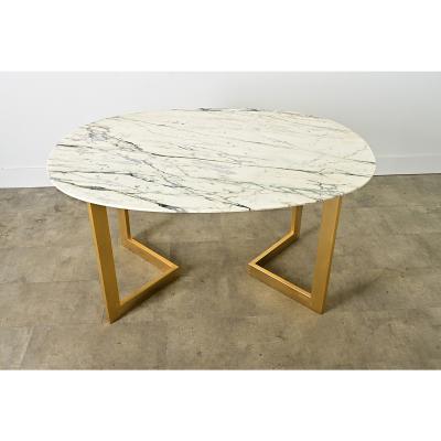 French Modern Oval Marble Dining Table