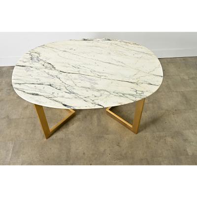 French Modern Oval Marble Dining Table