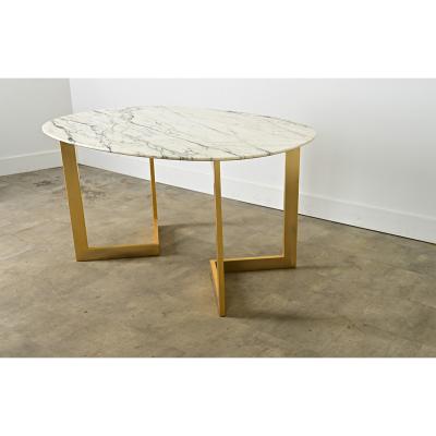 French Modern Oval Marble Dining Table