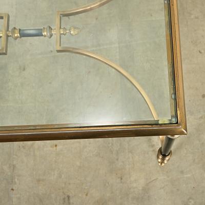 French Modern Square Brass Glass Coffee Table