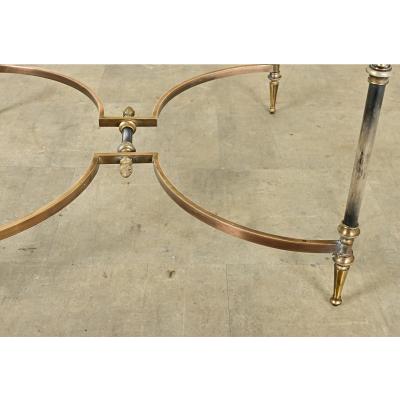 French Modern Square Brass Glass Coffee Table