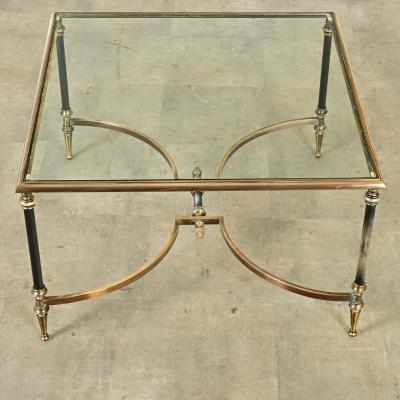 French Modern Square Brass Glass Coffee Table