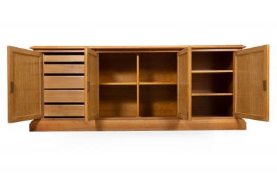 French Modernist Cerused Oak Sideboard Buffet Cabinet by Jean Claude Mahey