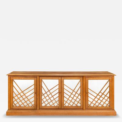 French Modernist Cerused Oak Sideboard Buffet Cabinet by Jean Claude Mahey