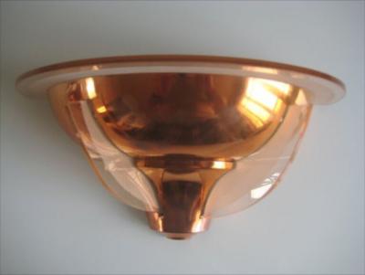 French Modernist FOUR sconces in copper and glass