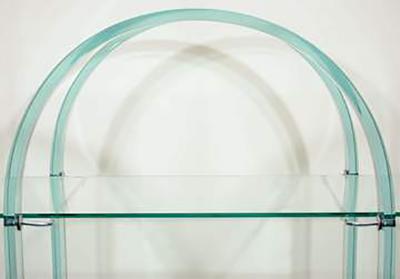 French Modernist Glass and Mirror Serving Cart