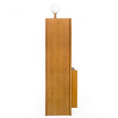 French Modernist Oak Bar Cabinet Bookshelf by Guillerme and Chambron