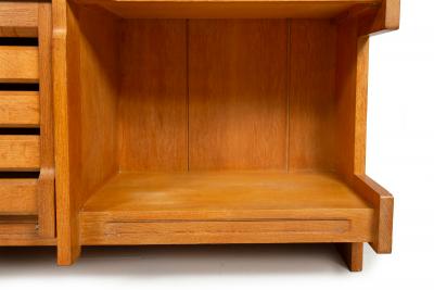 French Modernist Oak Bar Cabinet Bookshelf by Guillerme and Chambron