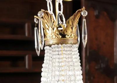 French Napol on III 1850s Montgolfi re Crystal and Brass Two Light Chandelier