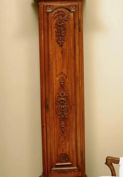 French Napol on III Carved Walnut Long Case Clock with Brass Farming Scene