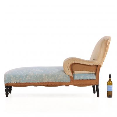 French Napoleon III Chaise Longue with Turned Legs C 1860