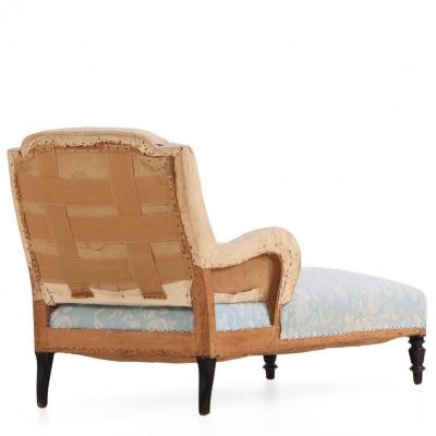 French Napoleon III Chaise Longue with Turned Legs C 1860