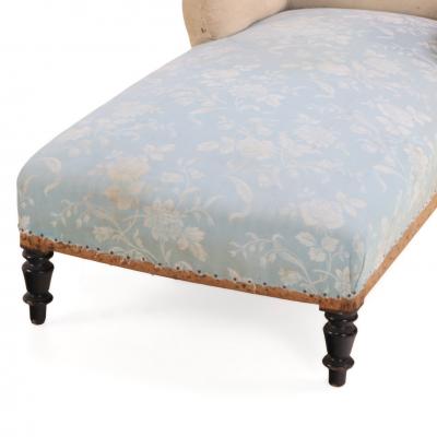 French Napoleon III Chaise Longue with Turned Legs C 1860