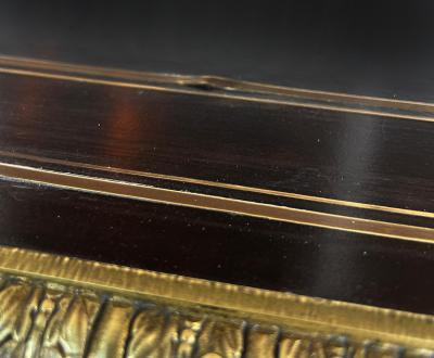 French Napoleon III Ebonized Boulle Bronze Inlay Desk with Drawer