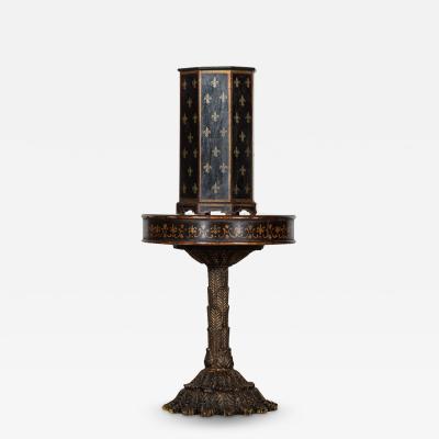 French Napoleon III Fleur De Lis Painted Umbrella Stand