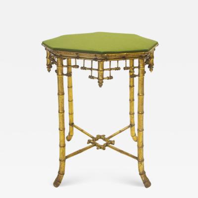 French Napoleon III Giltwood Faux Bamboo Table circa 1870