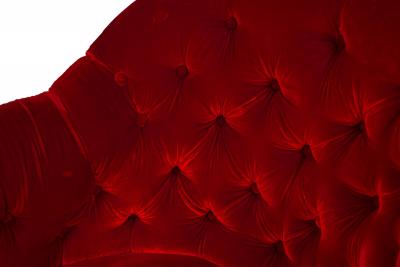 French Napoleon III Style Red Tufted Chaise Lounge Sofa