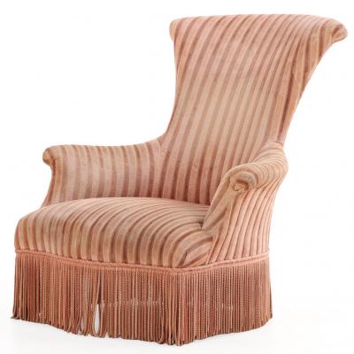 French Napoleon III Walnut Armchair C 1870 