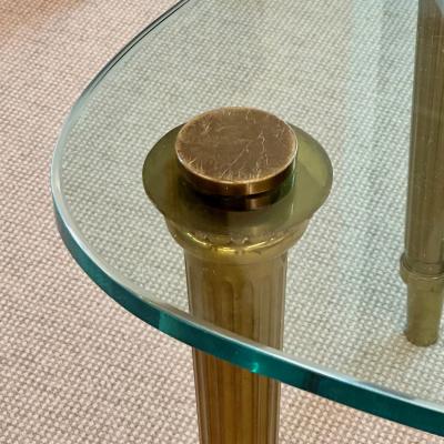 French Neo Classical Glass Top Coffee Table Mid Century Modern PE Guerin Style