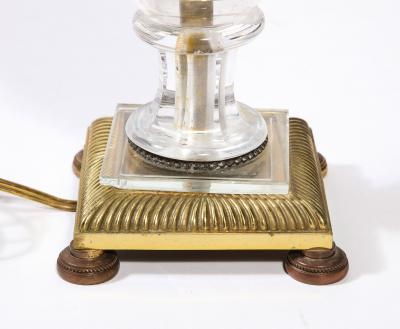 French Neoclassic Crystal Bronze Lamp