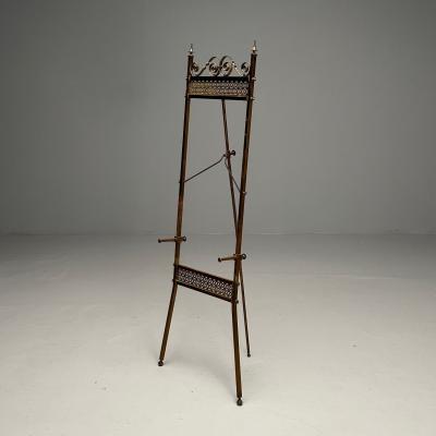 French Neoclassical Antique Standing Easel Bronze France 1940s