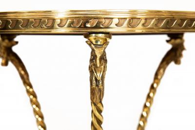 French Neoclassical Bronze Rooster Marble Side Table Gueridon