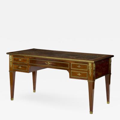 French Neoclassical Ormolu Mounted Mahogany Bureau Plat 19th Century