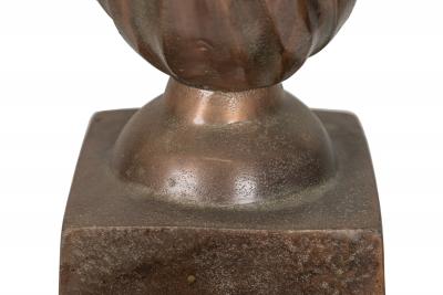 French Neoclassical Tall Brass Vases with Swirl Design