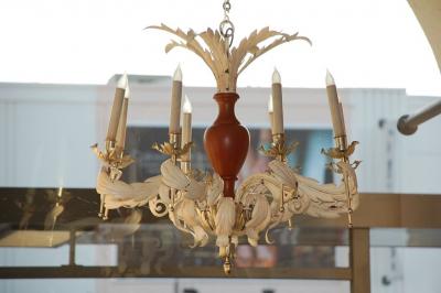 French Neoclassical Tole Chandelier