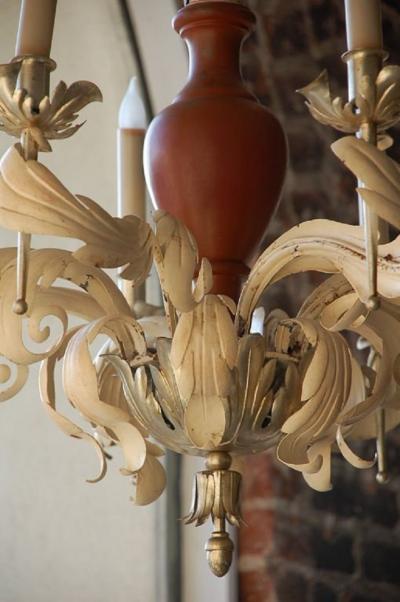 French Neoclassical Tole Chandelier