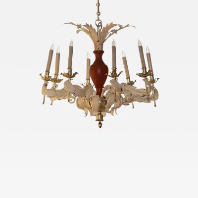 French Neoclassical Tole Chandelier
