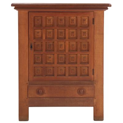 French Oak Brutalist Style Cabinet C 1960 