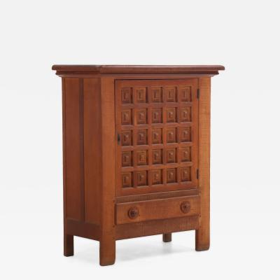 French Oak Brutalist Style Cabinet C 1960 